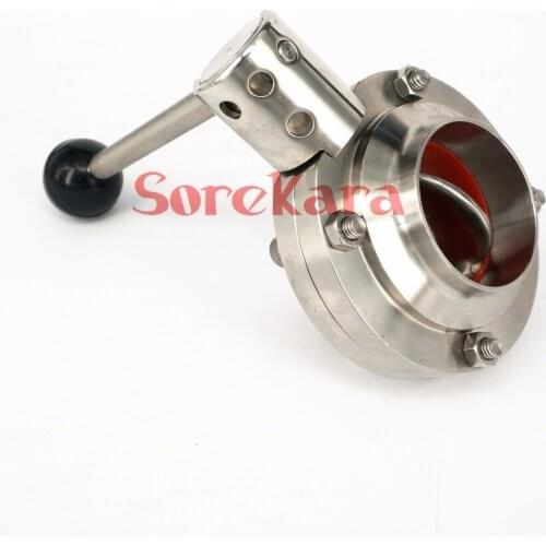 1" 25mm SS304 Stainless Steel Sanitary Weld Butterfly Valve Brew Beer Dairy Product