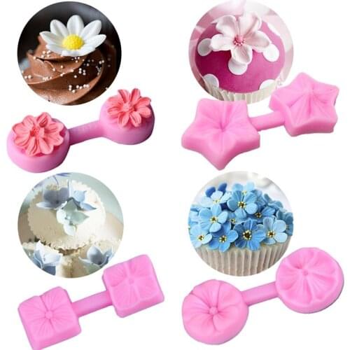 KUXSE Flower Petal Fondant Silicone Mold DIY Fondant Cake Decorating Tools Chocolate Mold Kitchen Baking Pastry Tool