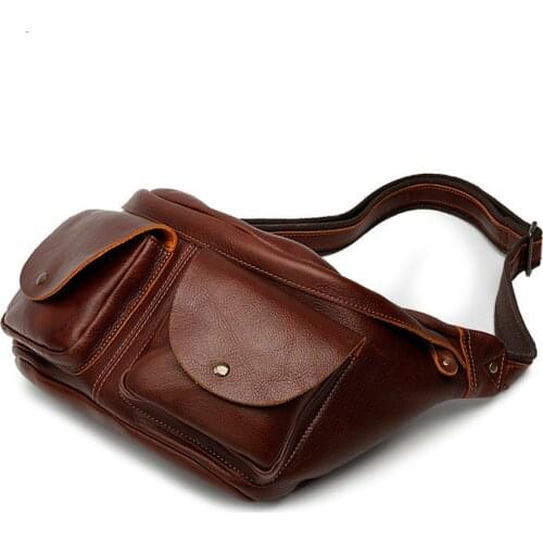 Mens Bag Male Genuine Messenger Leather Mens Handbag Chest Shoulder Crossbody Bags Casual Fashion Travel Vintage Small Men Bag