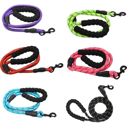 Large Dog Reflective Rope Durable Large Dog Leash Walking Big Dog Collar Strengthen Traction Harness Round Nylon Medium Dog Lead