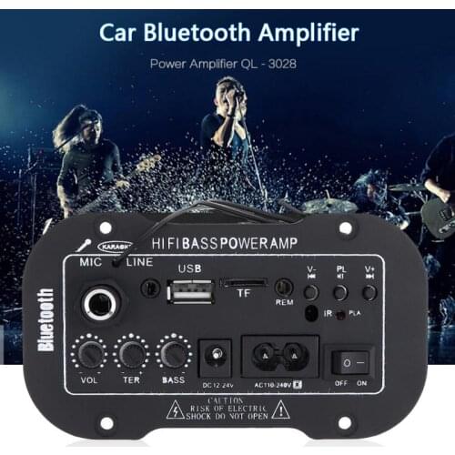 Universal Car Subwoofer Amplifier Bluetooth Car Stereo Audio Digital Amplifier HiFi Bass Power AMP MP3 USB TF MIC Remote Control