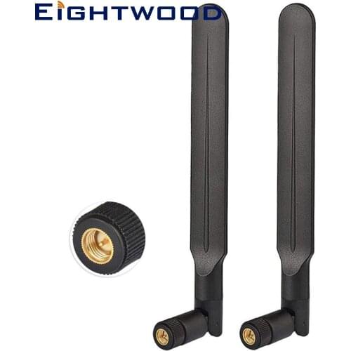 Eightwood 2pcs 4G LTE 3dBi External SMA Male Antenna for Wireless Router Wildlife Trail Camera Mobile Cell Phone Signal Booster