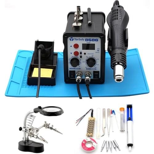 Yarboly 8586 700W ESD Soldering Station LED Digital Solder Iron Desoldering Station BGA Rework Solder Station Hot Air Gun 858