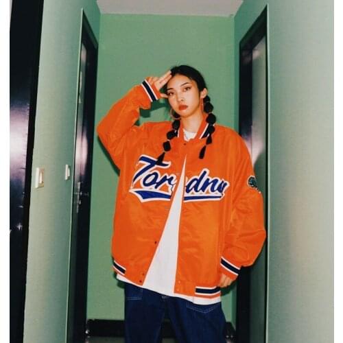 Women bomber hip-hop jacket 2021 new autumn lover oversize baseball jacket coat casual loose single breasted letter printed coat