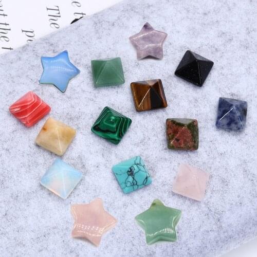 1pcs 30mm Natural Crystal Amethyst Rose Quartz Star Pattern Mini Ornament Gemstones Polished Pentagram Healing Stone DIY Gift