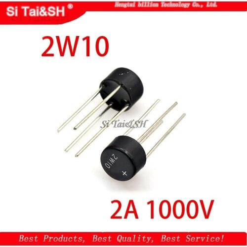 10PCS 2W10 2A 1000V DIP-4 DIP4 bridge rectifier new and original IC