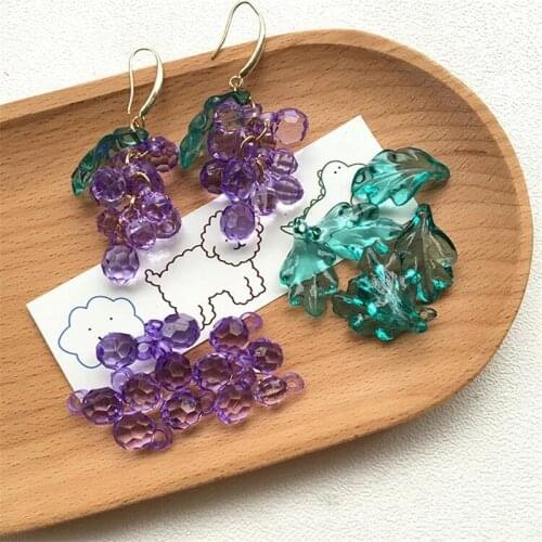 10PCS Cute Simulation Purple Grape Leaves Acrylic Beads For Jewelry Making Handmade DIY Earring Necklace Jewelry accessory