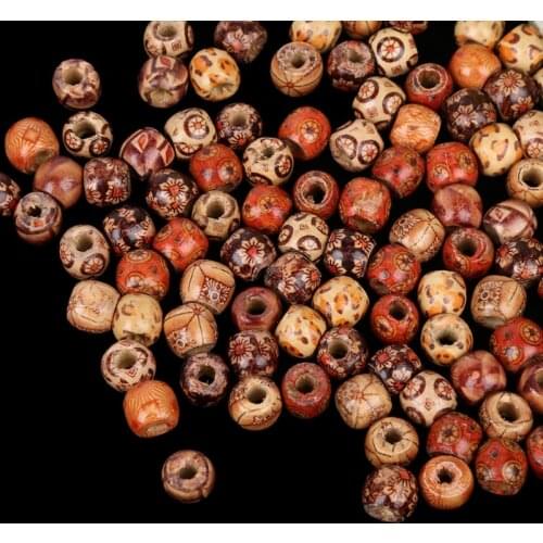 100pcs Wood Round Spacers Loose Beads Necklace Bracelets Charms DIY Craft wholesales