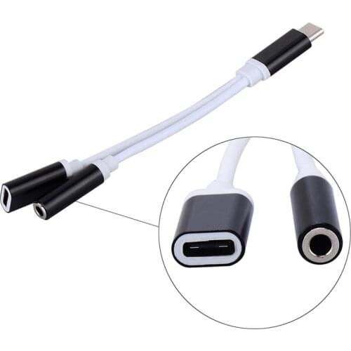 2 In 1 USB-C Type C To 3.5mm Charging Cable Earphone Accessorises USB-C To 3.5 AUX Audio Cable Charging Adapter For Huawei
