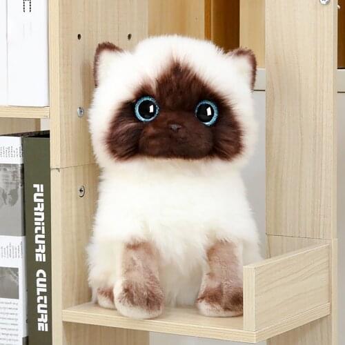 20/26 Cm Real Life Plush Cat Doll Cute Siamese Cat Dolls Stuffed Animals Plush Toys Simulation Cartoon Kids Baby Birthday Gift