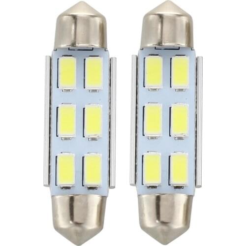 2 x 6 LED Festoon Lamp Bulb 5630 SMD White Light DC 12V 41mm Low consumption