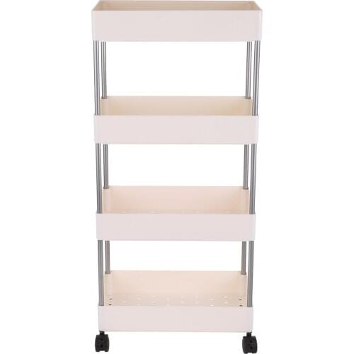 3/4 Tier Slim Storage Cart Mobile Shelving Unit Organizer Slide Out Storage Rolling Utility Cart Rack for Kitchen Bathroom