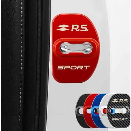 4pcs Car Carbon fiber pattern Auto Door Lock Cover Case For Renault megane 2 3 scenic laguna 2 Captur fluence Latitude clio