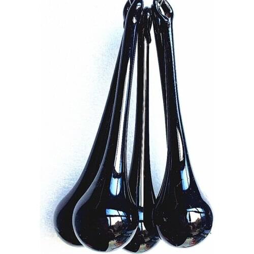 Wholesale 50pcs 20x80mm black crystal glass raindrops chandelier pendants lighting suncatcher prism accessories free shipping