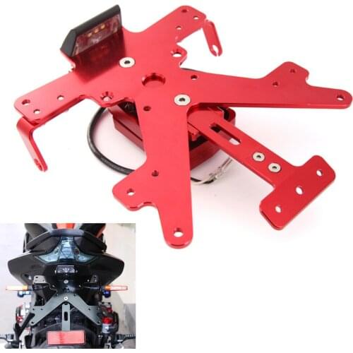 Motorcycle Accessories Licence Number Registration Plate Holder Bracket With LED Light For Kawasaki Z1000 Z 1000 2010-2016