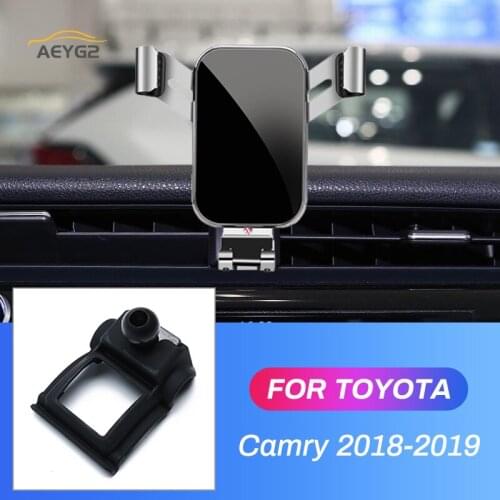 Car Mobile Phone Holder For Toyota Camry 2018 2019 360 Degree Gravity GPS Bracket Air Vent Outlet Mount Special Navigation Stand