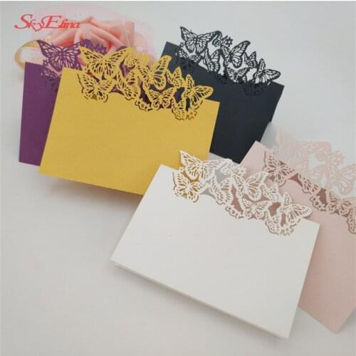Butterfly Table Card 50pcs Name Place Cards Wedding Party Favor Guest Craft Festive Events Supplies Decoration 7zSH085