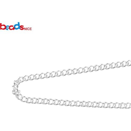 Beadsnice 925 sterling silver 1.5mm curb chain jewelry accessory necklace making for her ID36389