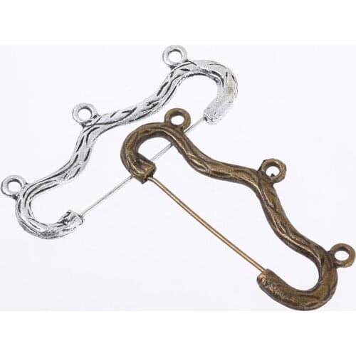 20*45mm Alloy Pin Brooches Bow And Arrow Brooches With Loop Brooch Jewelry Accessories 10pcs