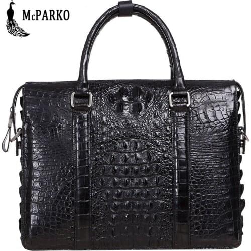 Business men bag briefcase genuine leather crocodile skin Luxury laptop briefcase alligator bags black HUSBAND GIFT