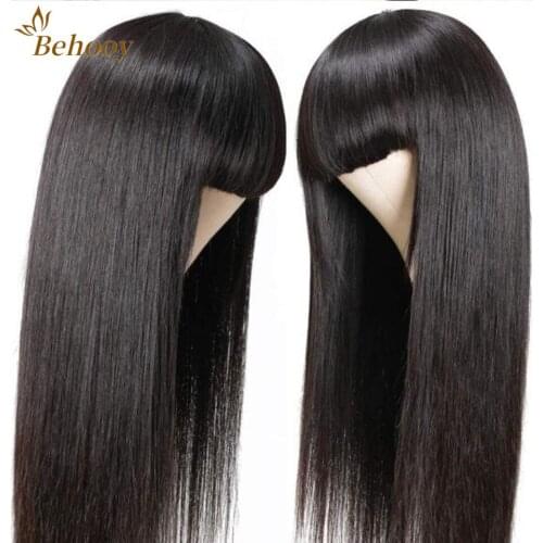 Long Straight Synthetic Wigs With Full Bangs 13x3 Lace Front Wig For Black Women Natural Black Heat Resistant Fiber Cosplay Wigs