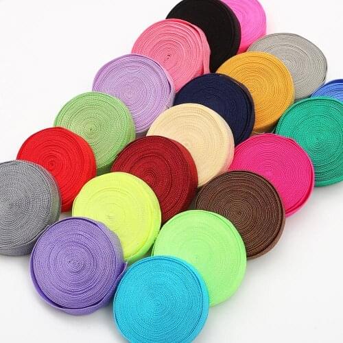 Multicolor 5 Yards 15mm Width Shiny Fold Over Bands Spandex Elastic Ribbon Hair Tie Sewing Trim Waist Bands Garment Accessories