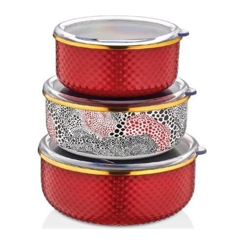 Enamel 6-PCS Storage Box stylish 14-16-18cm Red & blue color with plastic cover