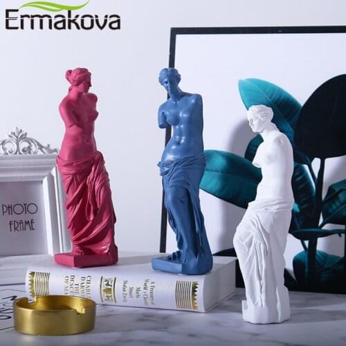 ERMAKOVA 11 Inch Nordic Style Art Broken Arm Venus Figurine Statue Resin Crafts Sketch Sculpture Office Home Decoration