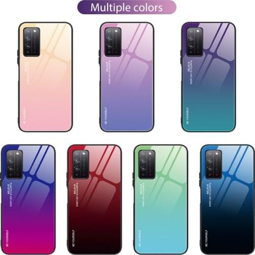 Gradient Glass Case for Huawei Honor X10 Play 4T Pro Tempered Glossy Back Cover For Huawei Honor 30 V30 V20 Honor 20 8S 7C 10