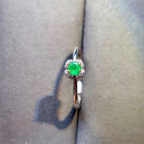 925 Sterling Silver Fashion Tail Ring Women Plating 14k Gold Simple Design natural Emeralds Wedding Jewelry Accessories