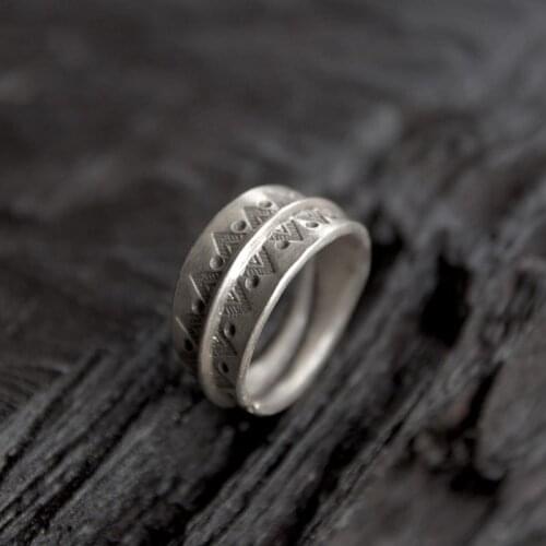 Silver 925 Jewelry Thai Silver Ring Opening Female Wedding Ring Tea Fashion Ring Width 10.70 mm Weight 8G WT043