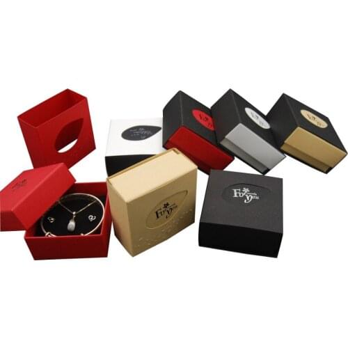 Pendant Box with coated Paper Box for Jewerly Black Necklace Box Kraft Box for Jewelry Square jewelry organizer box Engagement