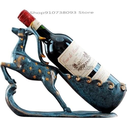 Creative Red Wine Shelf Deer Ornaments Modern Simple Living Room Wine Cabinet Small Furnishings Home Decoration Moving New Home