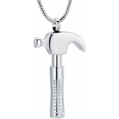 Cremation Jewelry Urn Necklace for Ashes Hammer Memorial Pendant Necklace Keepsake Ashes Jewelry for Pets/Human