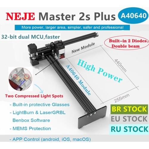 NEJE Master 2S Plus 40W Laser Engraver Cutter Machine CNC Router Lightburn ,Bluetooth,App Control,Wood/Leather Milling Machine