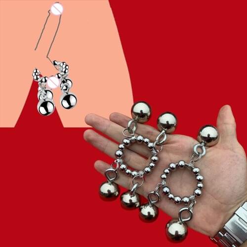 Metal Scrotum Pendant Trainer Weight Balls Ball Ring for Men Scrotum Penis Enlargement Gravity Physical Lock Cock Ring Stretcher