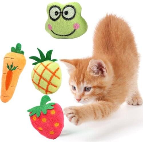Cute Fruit Plush Catnip Toys Catnip Cat Toy Cat Grinding Catnip Toy Claws Thumb Bite Cat mint For Cats Teeth toys Pet Supplies