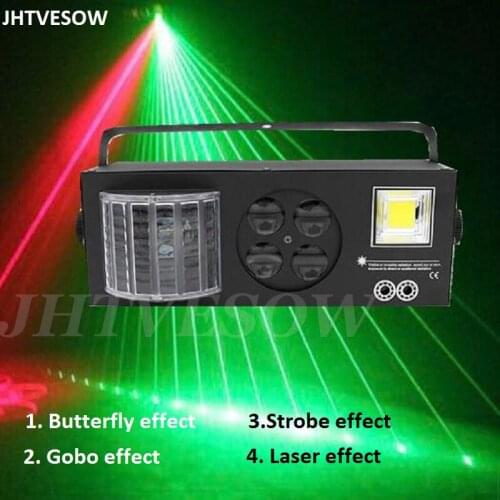 Multi function disco laser light laser luz stage butterfly effect disco strobe light dj sound active ktv bar wedding lasers