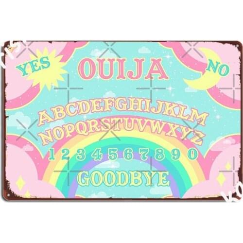 Pastel Rainbow Ouija Board Metal Plaque Poster Classic Bar Cave Club Party Plaques Tin Sign Posters