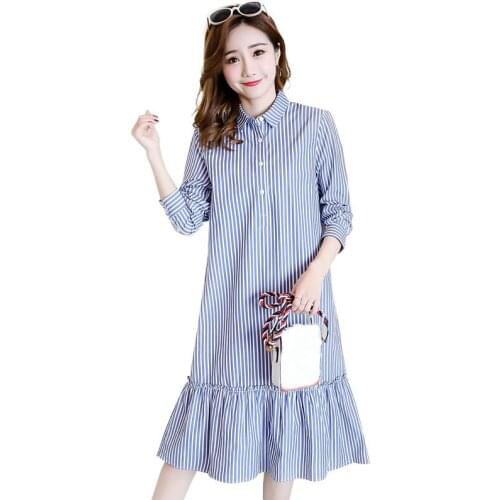 Maternity Dress For Pregnant Women Long Sleeve Stripe Plus Size Office Formal Elegant Dress Maternity Clothing Pregnancy Clothes