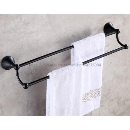 Towel Bar Double Towel Rail for Bathroom Wall Mounted Oil Rubbed Bronze Towel Holder Bathroom Accessories Nba852