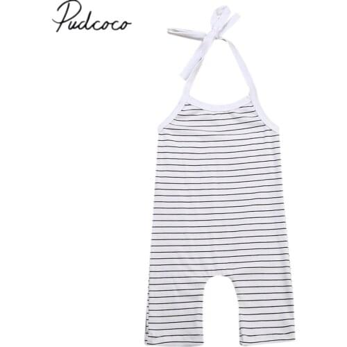 Pudcoco Summer Newborn Baby Stripe Romper 2018 Jumpsuit Boy Outfits Girl Sunsuit Striped Clothes 0-24M