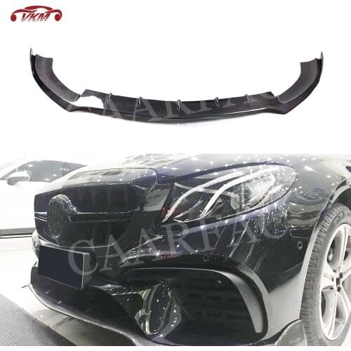Carbon Fiber/FRP Unpainted Front Bumper Lip Chin Splitters Spoiler for Mercedes Benz E Class W213 E63 AMG 2017 2018 2019