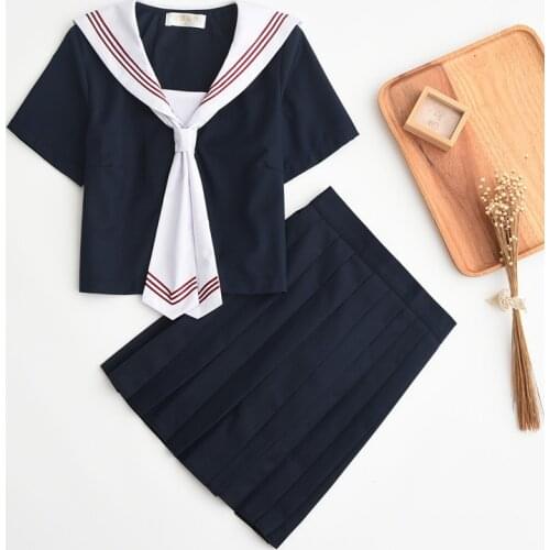 High school students female high quality uniform jk sailor suit student wear naval style college wind suit