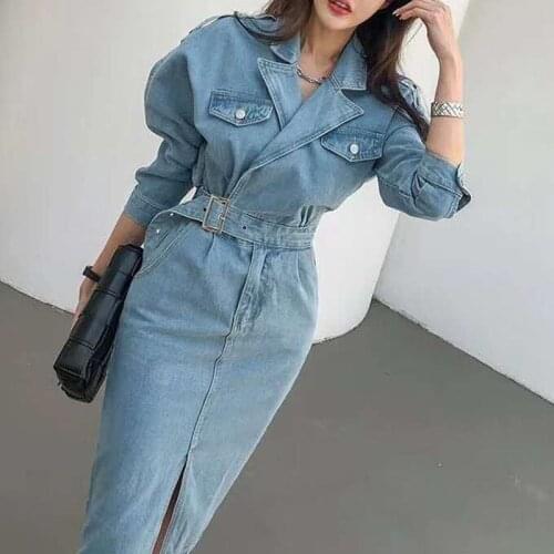 WKOUD Fashion Denim Dresses