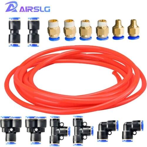 10m pneumatic hose pu pipe 6 * 4mm air tube compressor hose Air tool PU Tube Kit Blue Orange transparent black pneumatic pipe