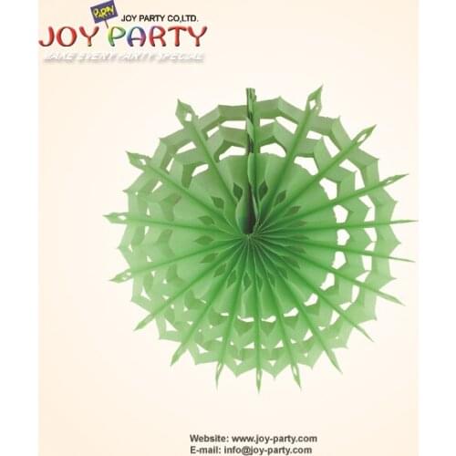 10 pcs/lot 8 inch(20 cm) Green color Snowflake Paper Fan Wedding Christmas Hotel Home Hanging Decoration