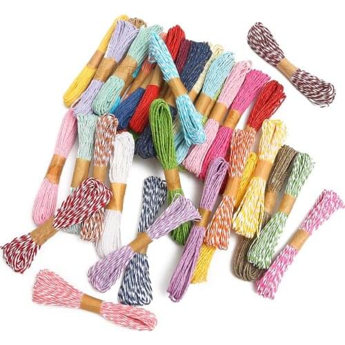 12Pcs/set Double Color Natural Paper Rope Gift Box String Rope Diy Crafts Wedding Birthday Party Wrap Decoration Party Supplies