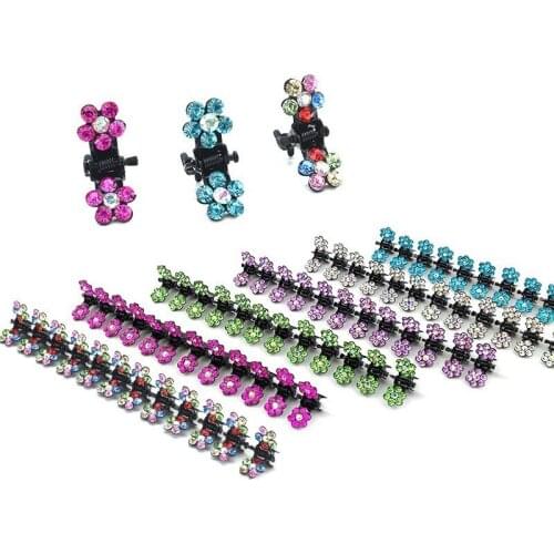 12 PCS New Cute Mini Plum Crystal Hair Claws Hairpins Children Hair Clips Kids Headwear Princess Barrette Girls Hair Accessories