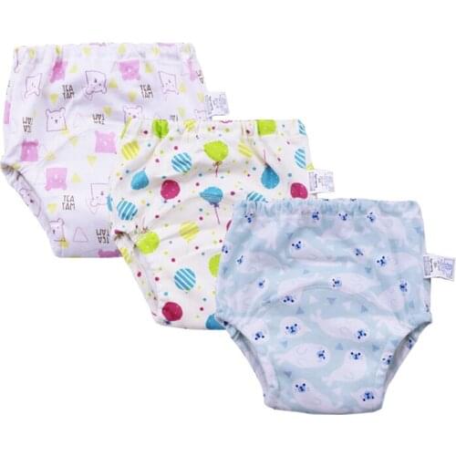 3 Pcs New Waterproof Cloth Diaper Nappies Reusable Baby Kids Infant Potty Training Pants 4 Layers Waterproof Shorts Underwears
